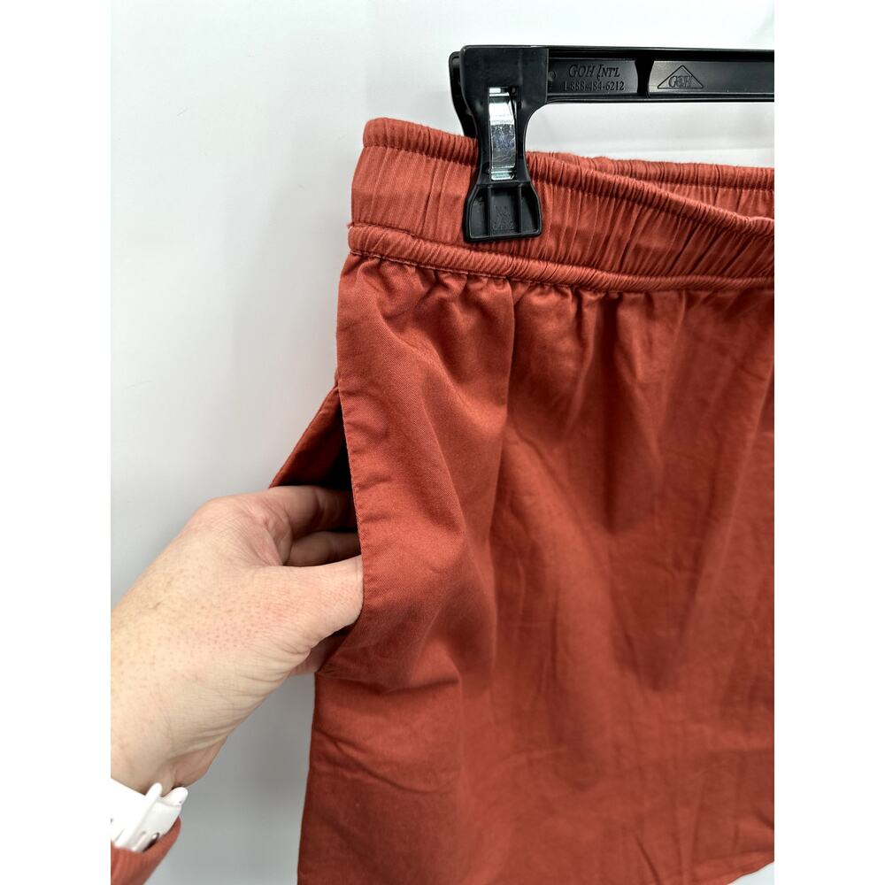 SUNDRY NWT Evereve Casual Sunday Skirt with Pockets & Drawcord in Brick // Small - Picture 4 of 8